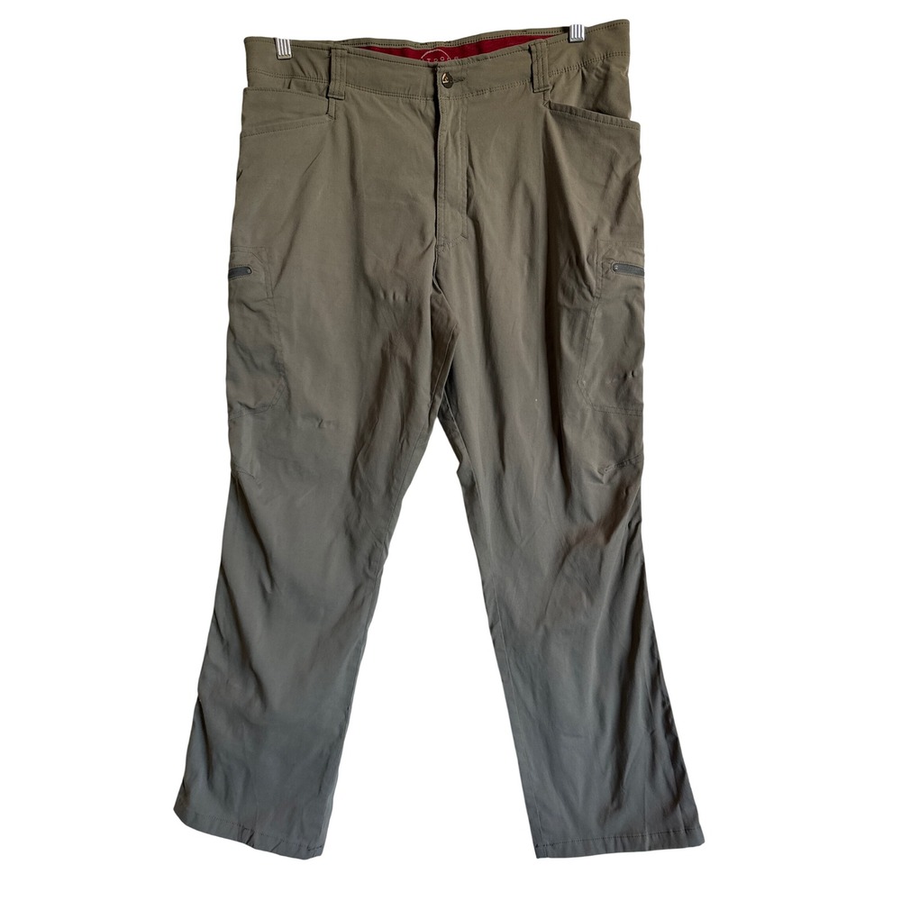 Outdoor Fisherman Hiking Wrangler Cargo Pants Khaki Utility Zip Pockets Sz 38 30